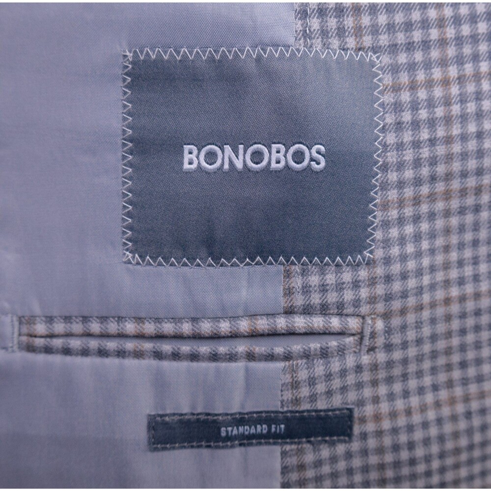 Bonobos Blazer Size 38S Plaid Standar Fit Sport Coat Jacket Blazer Wool Check - Picture 10 of 13